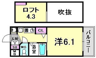 エステムコート三宮EASTポルトマーレの物件間取画像